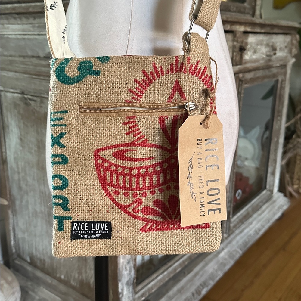 RICE LOVE HANDMADE IN HAWAII EVERY DAY PURSE RECYCLED NEW CROSSBODY BAG